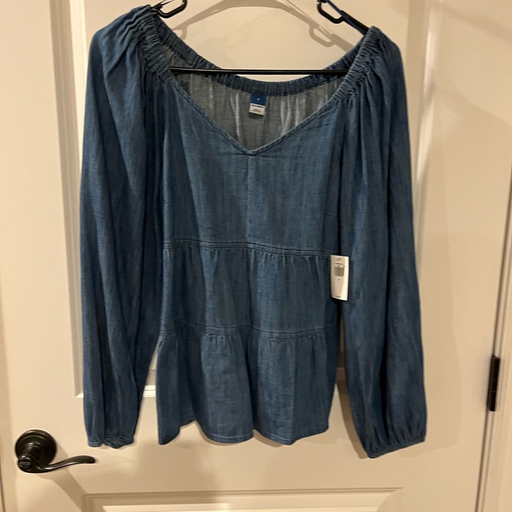 Old Navy Blue Peasant Blouse